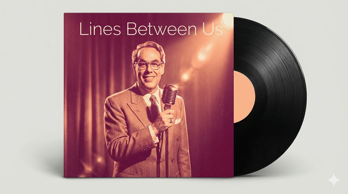 Mockup del disco EP «Lines Between Us» que puedes escuchar en Suno