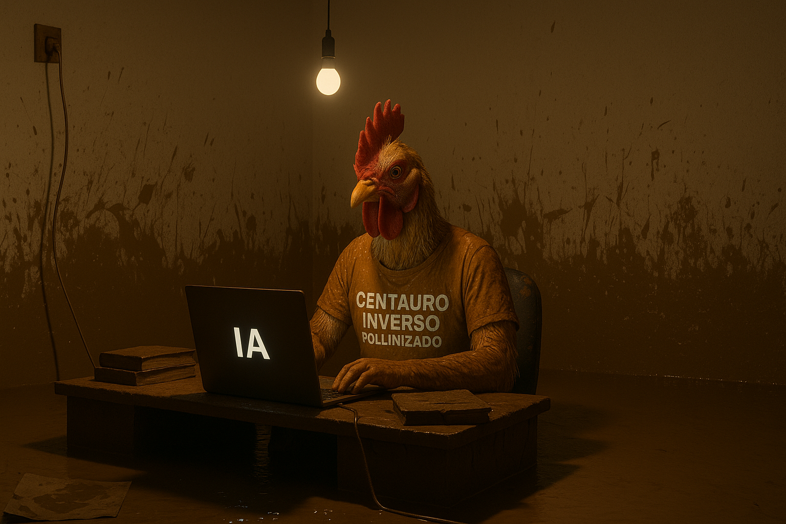 Un centauro inverso pollinizado trabajando sobre un lodazal.