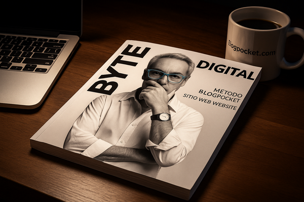 Una revista llamada «BYTE DIGITAL» en la que se ve en portada al creador del Método Blogpocket.